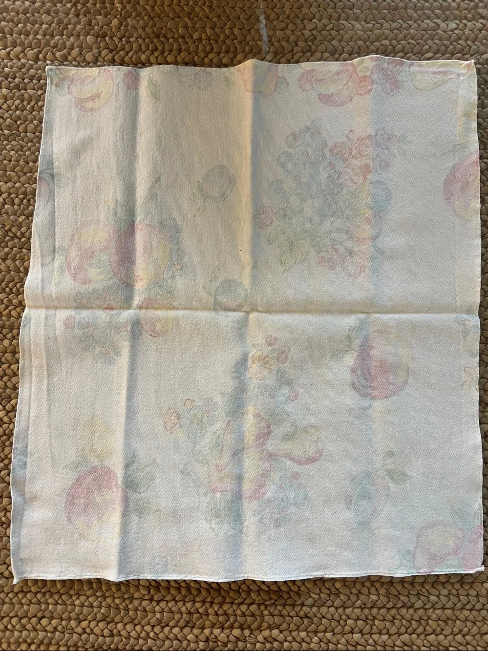 Vintage Cloth Napkins Set of 6 Fruit Floral Farmhouse Theme